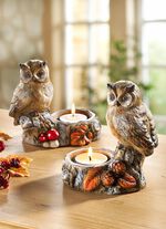 Uilen-theelichthouder, set van 2 