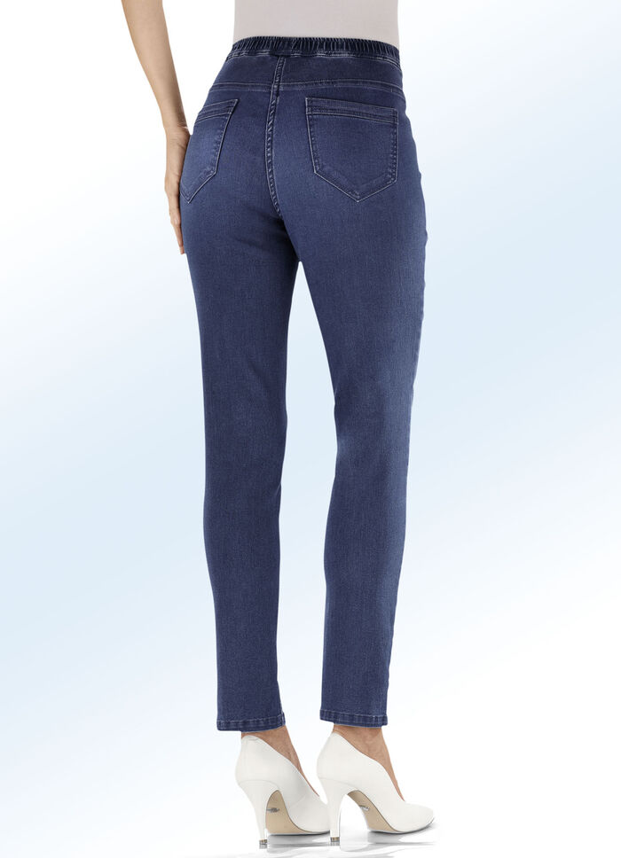 Pull-on-jeans DONKERBLAUW