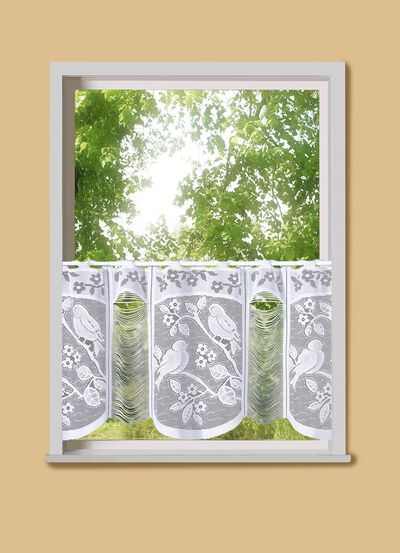 Kort gordijn met doorvoer voor roede 