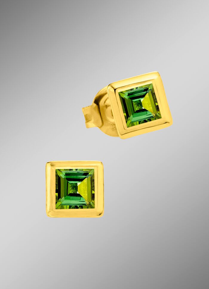 Oorknopjes met echte toermalijn 