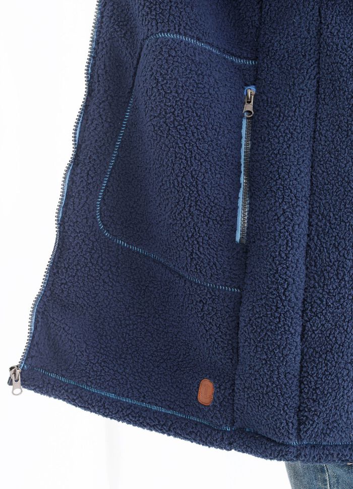 Korte jas met gebonden pluche binnenkant 