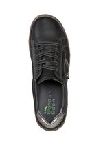 ELENA EDEN veterschoen van fijn nappaleer ZWART-OUDZILVER