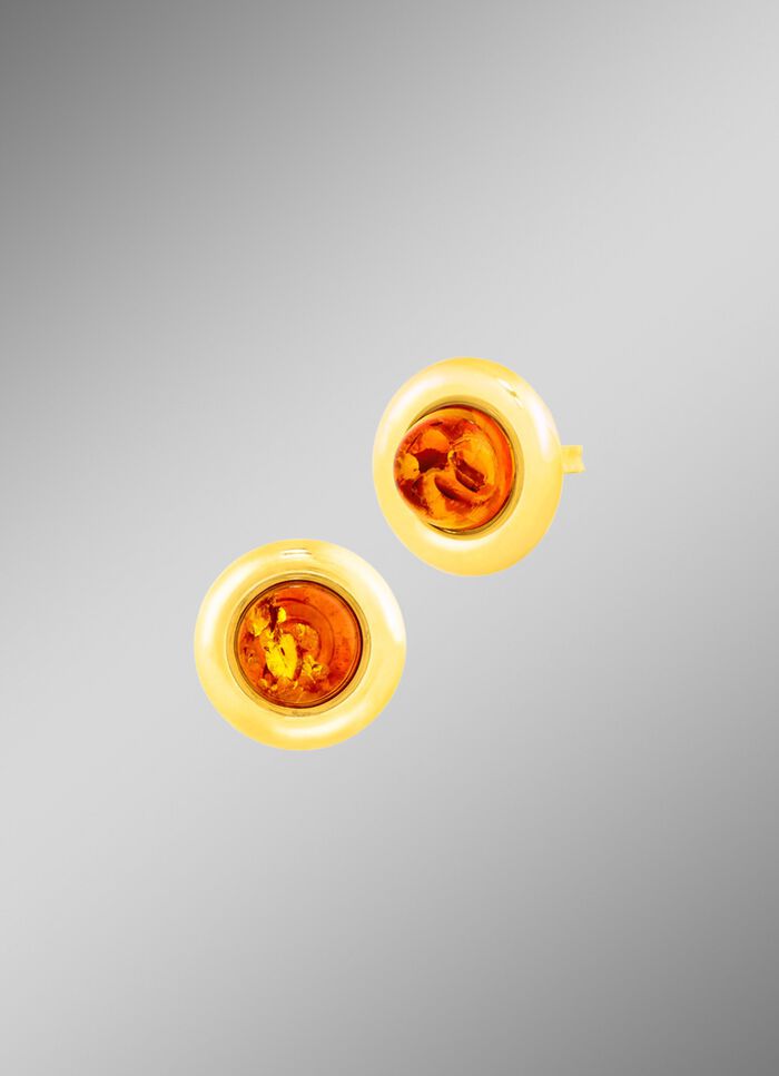 Klassieke oorbellen met echte barnsteen 