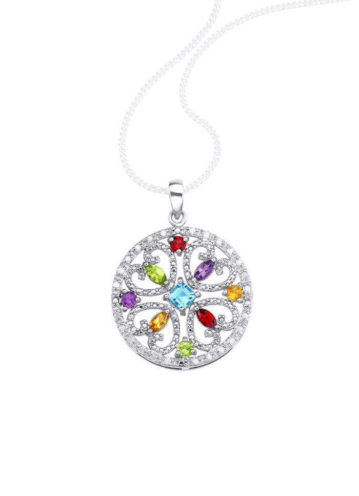 Kettinghanger met diamanten en edelstenen 