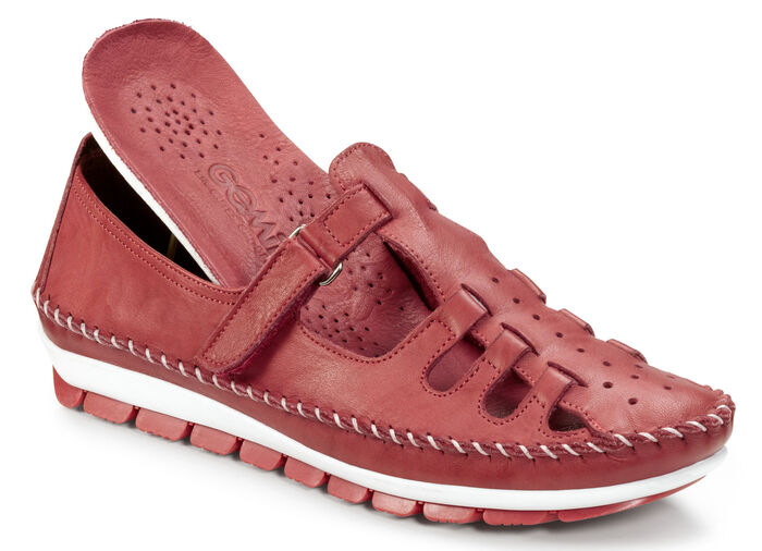 Gemini mocassinpantoffels in een zomers design ROOD