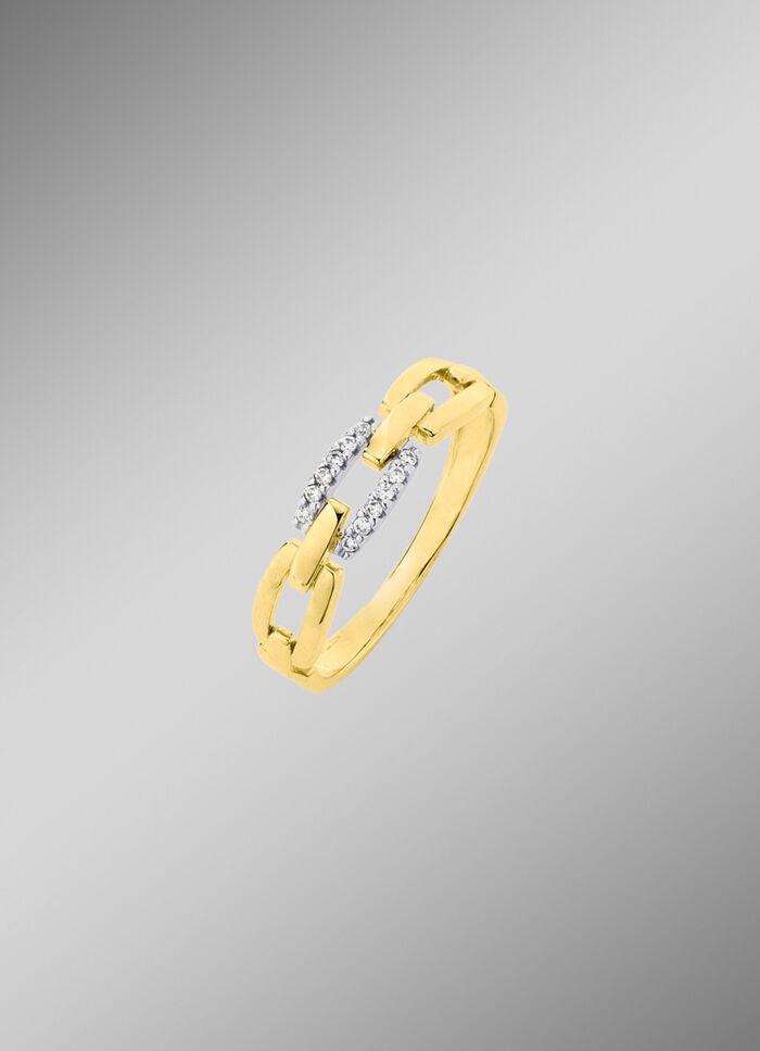 Chique damesring in tweekleurig 