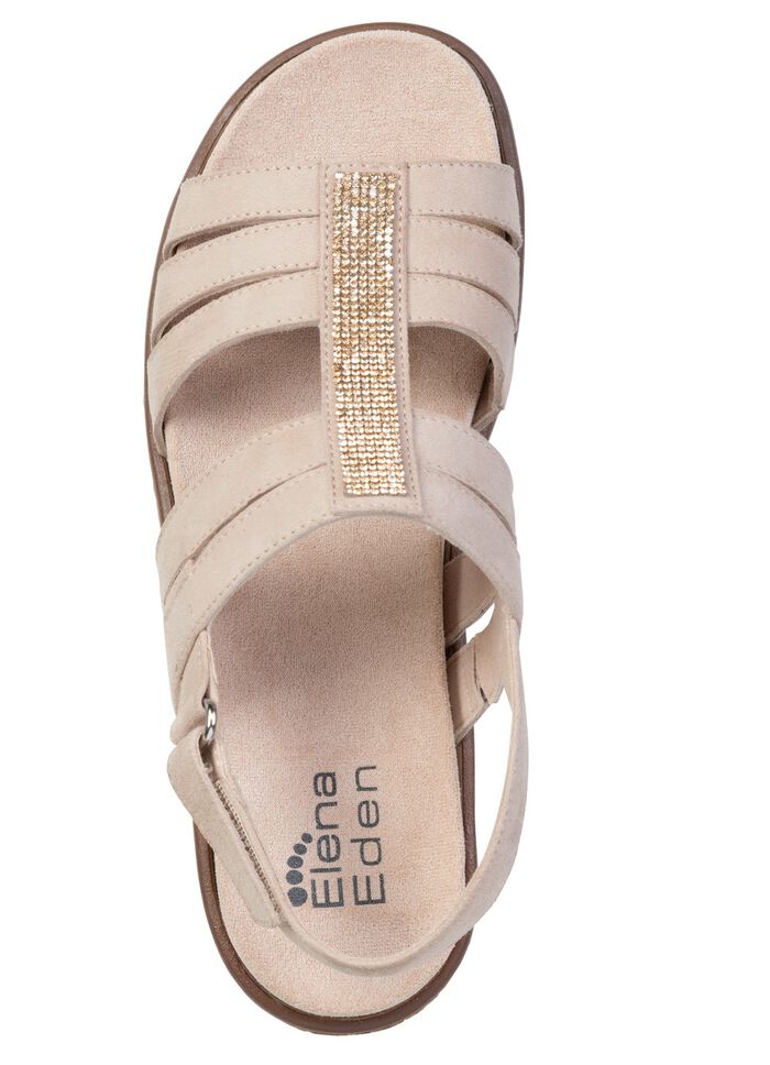 ELENA EDEN, chique damessandalen, breedte G, met uitneembaar voetbed SAND