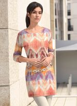 Gebreide tuniek in bedrukt fijn breisel 