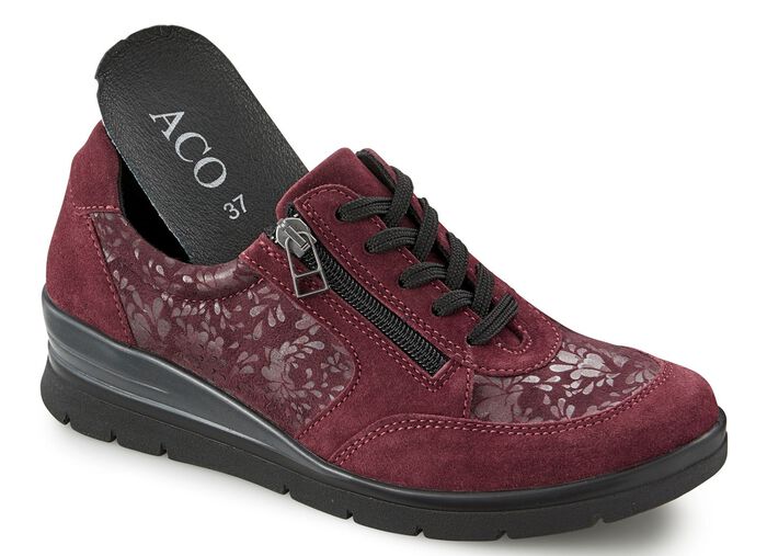 Veterschoen met ritssluiting aan de zijkant BORDEAUX