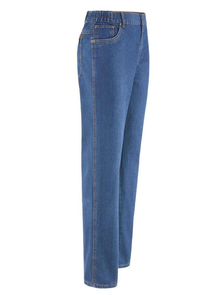 Jeans met elastische taillebandinzetstukken in 3 kleuren LICHTJEANS