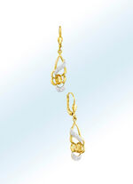 Oorbellen met citrien en 2 diamanten 