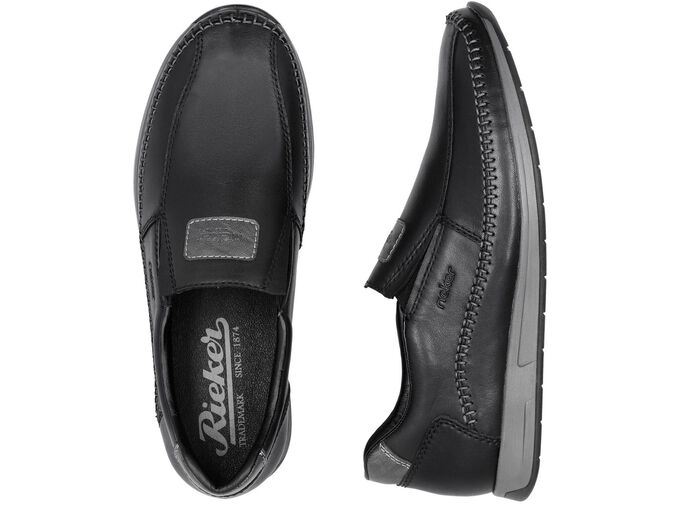 Rieker pantoffels gemaakt van nappaleer ZWART