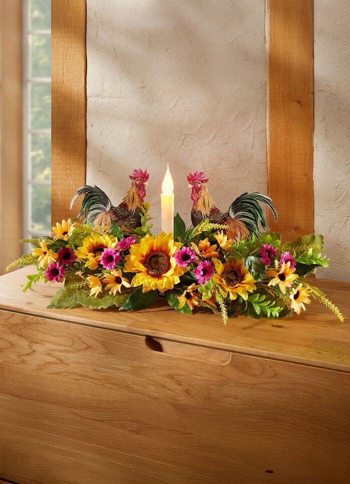 Tafelopstelling met LED-kaars 