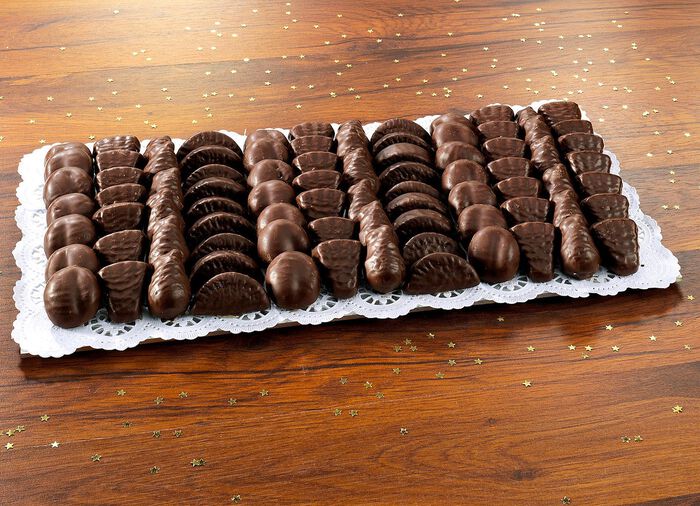 Fruitgelei met een laagje chocolade 