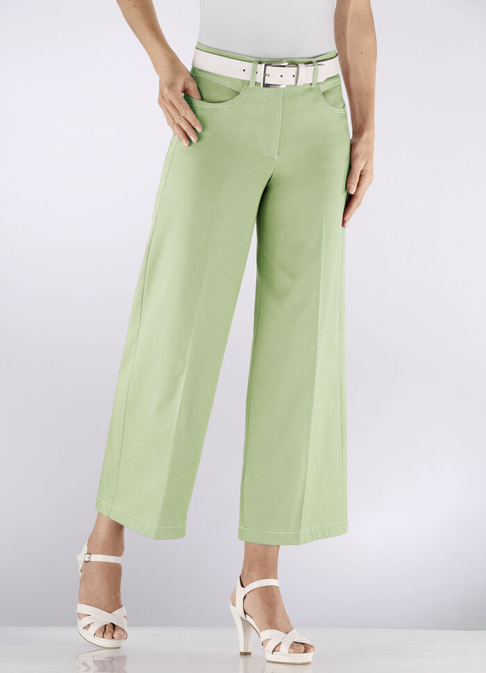 Culottes met modieuze wijde pijpen GRÜN