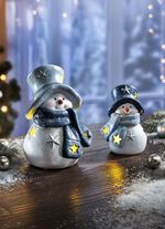 LED-sneeuwpop van polyresin, set van 2 