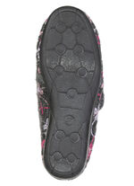 Gevoerde damespantoffels met klittenbandsluiting ANTRACIET