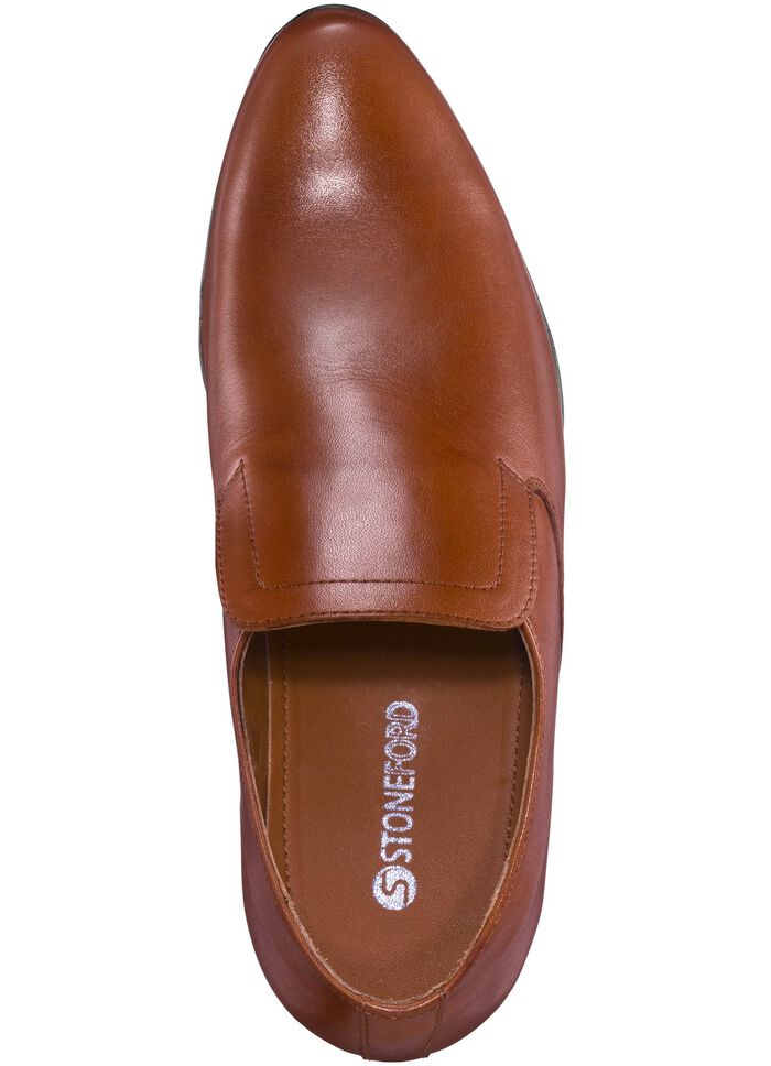 Slippers met verborgen elastische band COGNAC