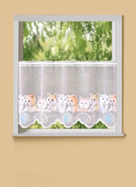 Kort gordijn met kattenmotief 