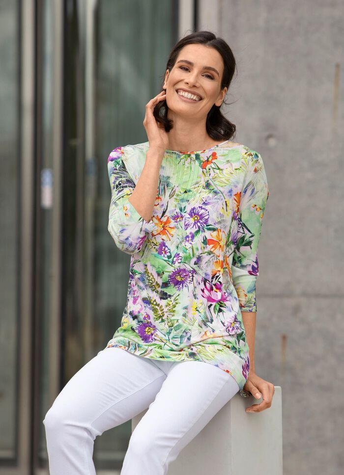 Shirttuniek met felgekleurde print 