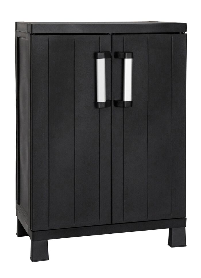 Garage gereedschapskast met houten lamelleneffect 