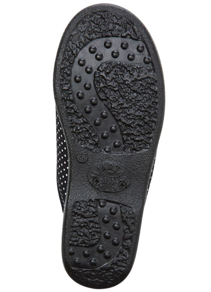 Set van twee pantoffels gemaakt van stippentextiel 1x BORDEAUX 1x ZWART