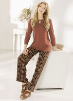 Broek met subtiel gestreept dessin 