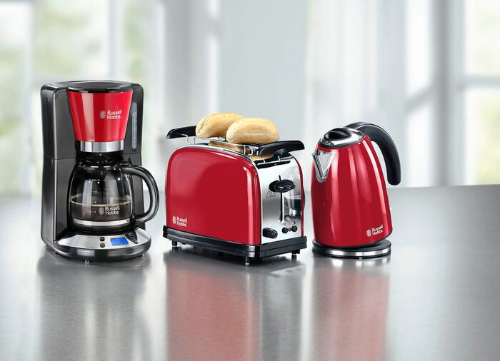 Ontbijtserie van hoogwaardig gelakt roestvrij staal ROOD