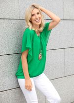 Poncho-tuniek met ge&iuml;ntegreerde top GROEN