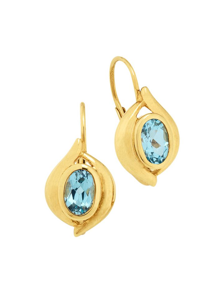 Elegante oorbellen met blauwe topaas 