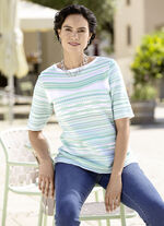 Trui met strepenpatroon in structuurmix 