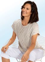 trui met linnen inhoud BEIGE