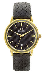 Herenhorloge met vergulde metalen kast 