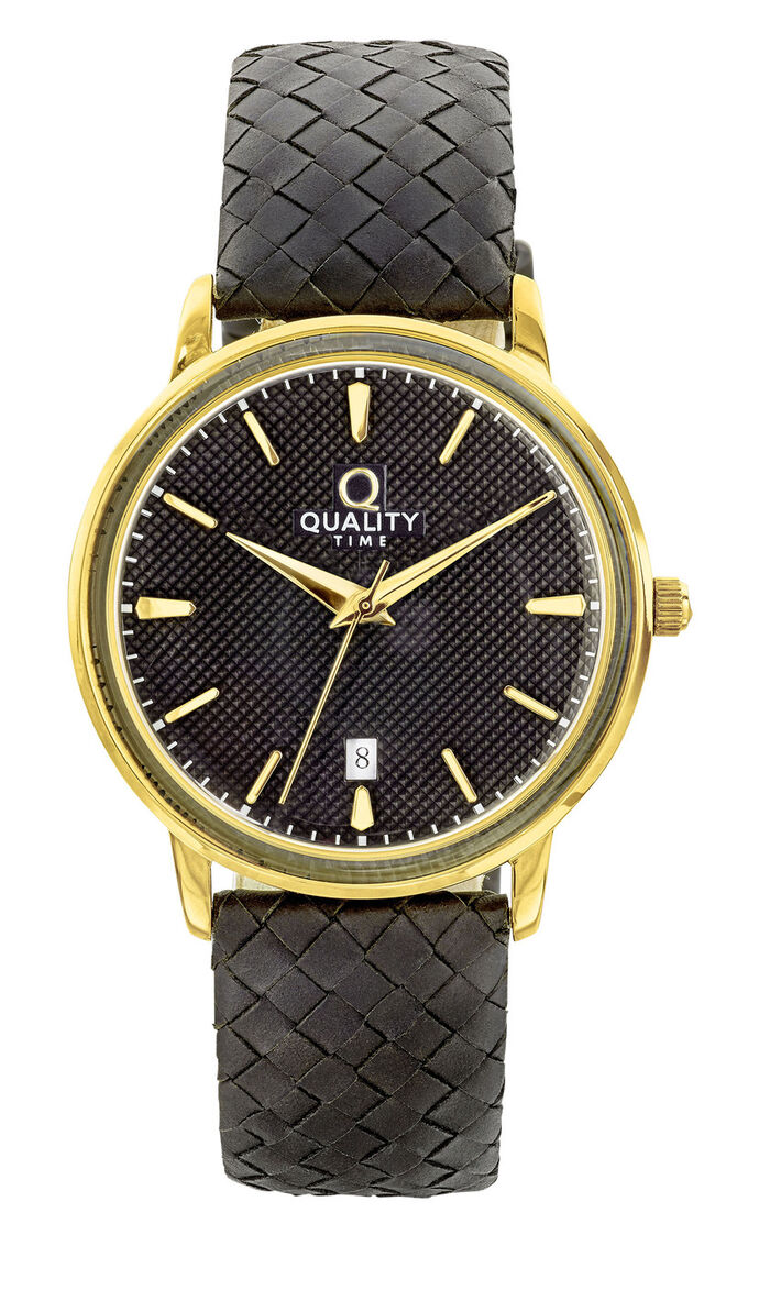 Herenhorloge met vergulde metalen kast 