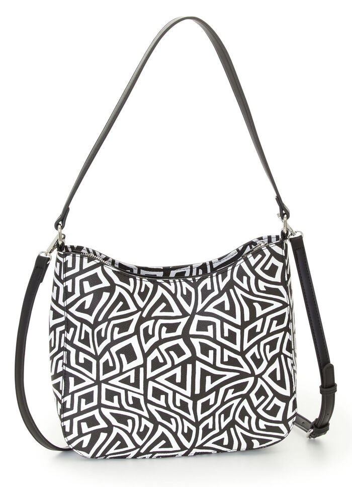 Collezione Alessandro tas gemaakt van effectief bedrukt synthetisch materiaal ZWART-WIT