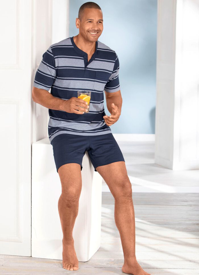 Set van twee shortys in gestreept design met knoopsluiting 