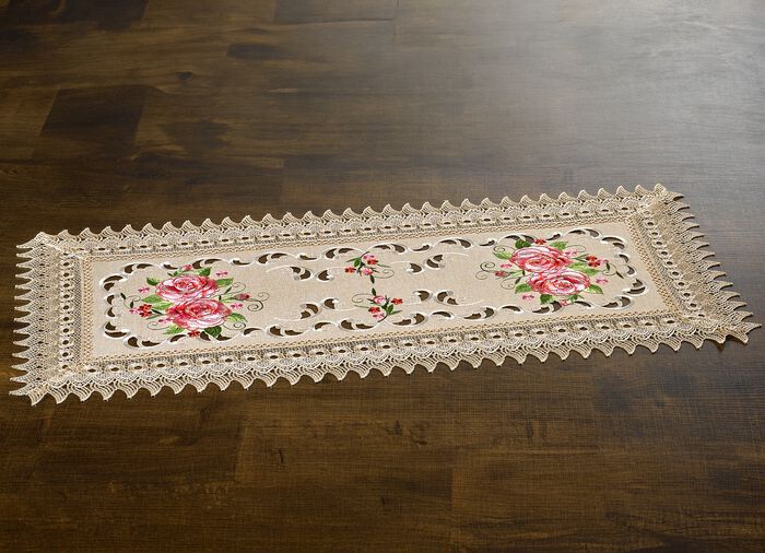 Kamerdecoratie met prachtig bloemmotief ECRU