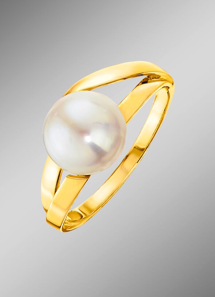 Bouton-damesring met zoetwaterparel 