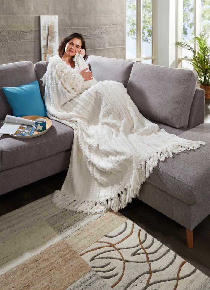 Pluizig gebreide deken CR&Egrave;ME