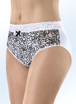 Set van drie slips met gevoerde elastische tule