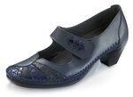 Mocassin draver met reli&euml;f inzetstukken DONKERBLAUW