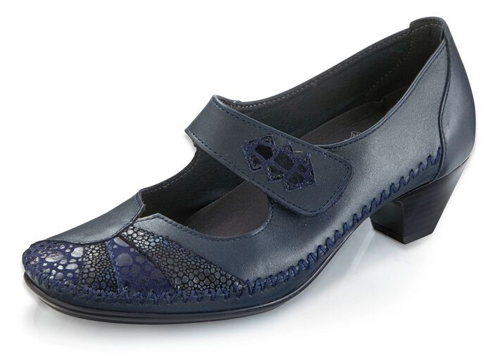 Mocassin draver met reli&euml;f inzetstukken DONKERBLAUW