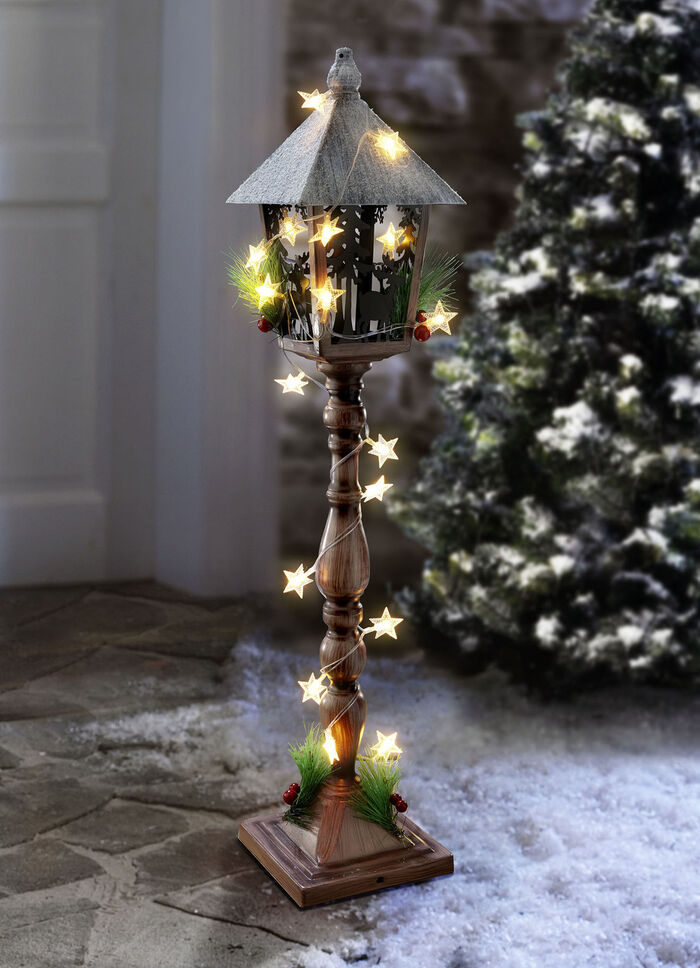 Metalen lantaarn met timerfunctie BRAUN