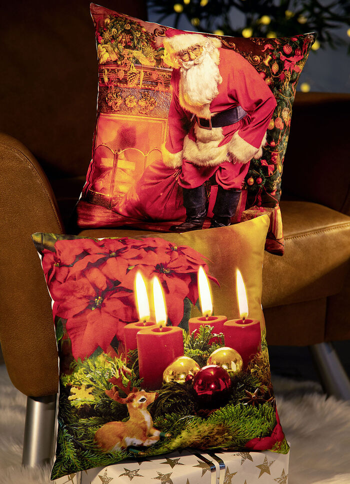 Kussensloop met kerstmotieven ROOD