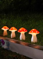 Kunststof LED-paddenstoelen, set van 4 