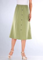 Rok met decoratieve knoopsluiting GROEN GEM&Ecirc;LEERD