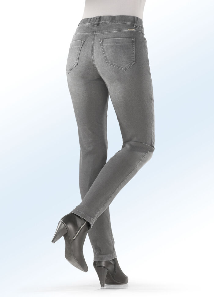 Magic-jeans met hoog percentage stretchmateriaal GRIJS