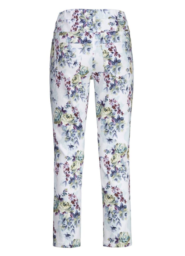 Broek met kleurrijke inkjetprint 