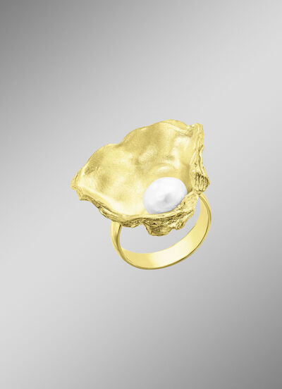 Damesring met zoetwaterparel 