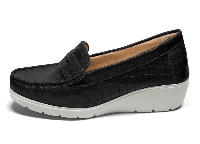 Echte leren mocassin met alo&euml; vera binnenzool 